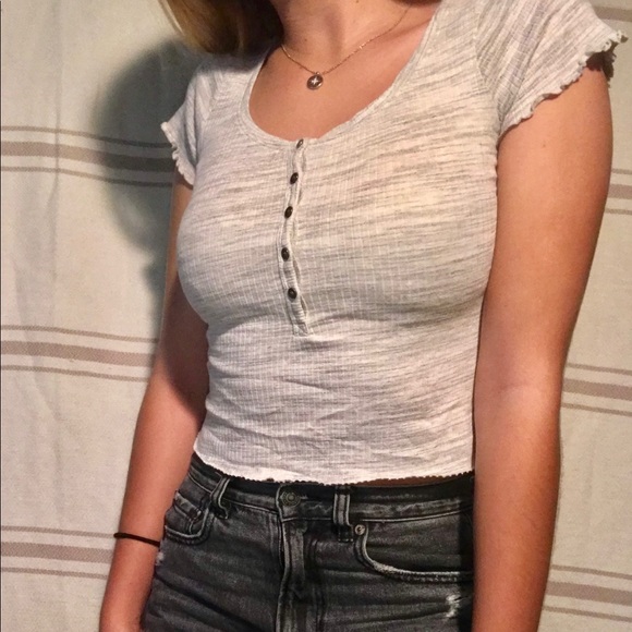 Button up hollister ribbed shirt - Picture 2 of 2